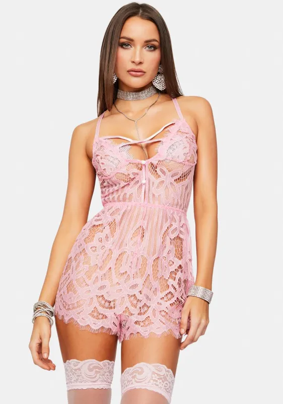 Feel My Heartbeat Eyelash Lace Romper sold by Dolls Kill