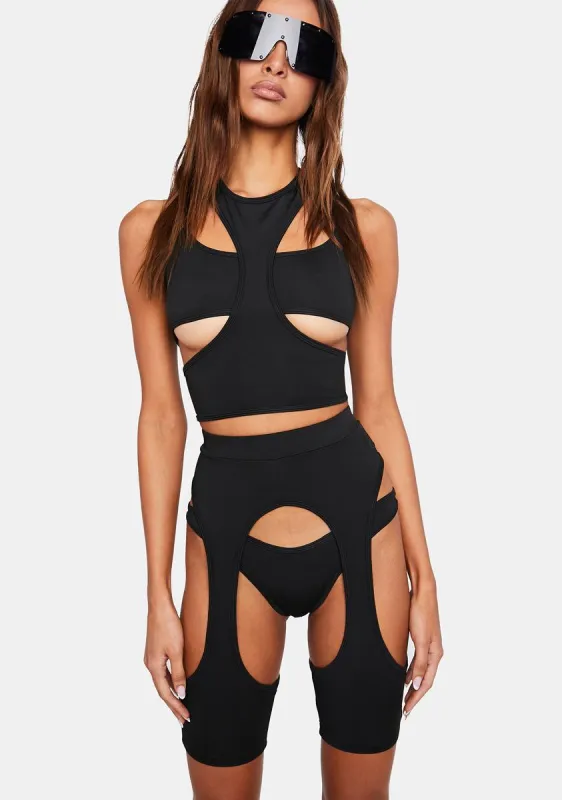 Experimenting Cut Out Shorts Set sold by Dolls Kill