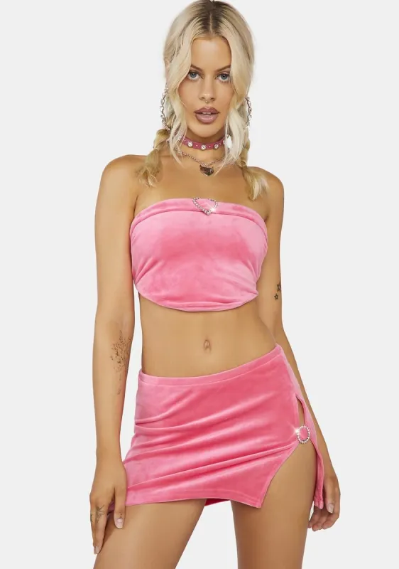 Anything For You Velour Skirt Set sold by Dolls Kill