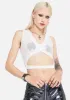 Take A Risk Cut Out Mesh Tank sold by Dolls Kill