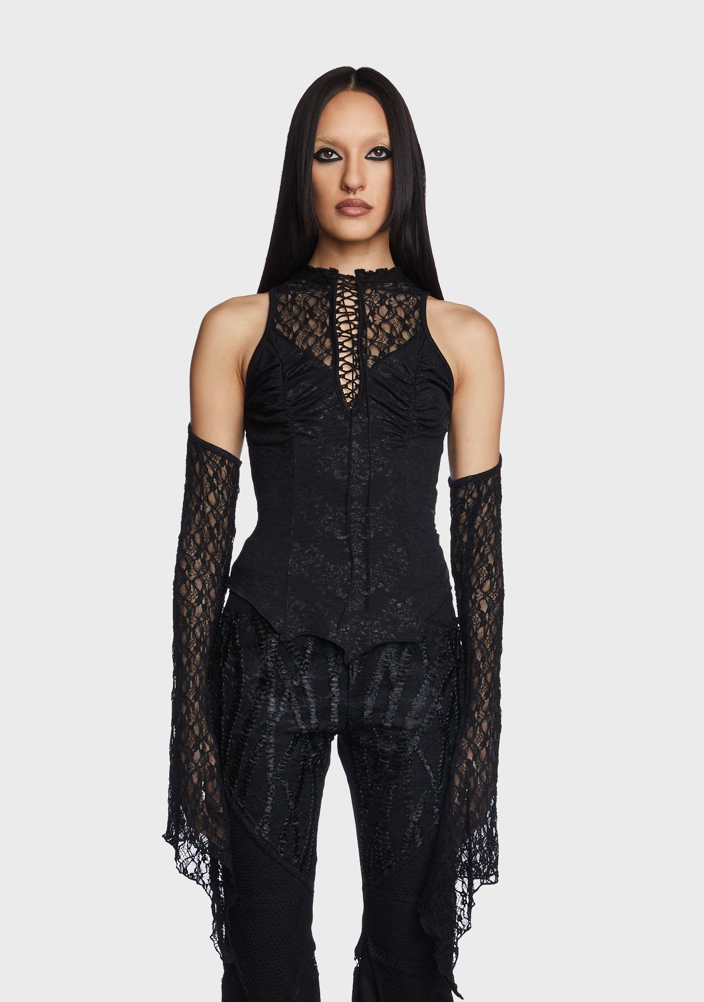Goth Sexy Lace Shirt sold by Dolls Kill