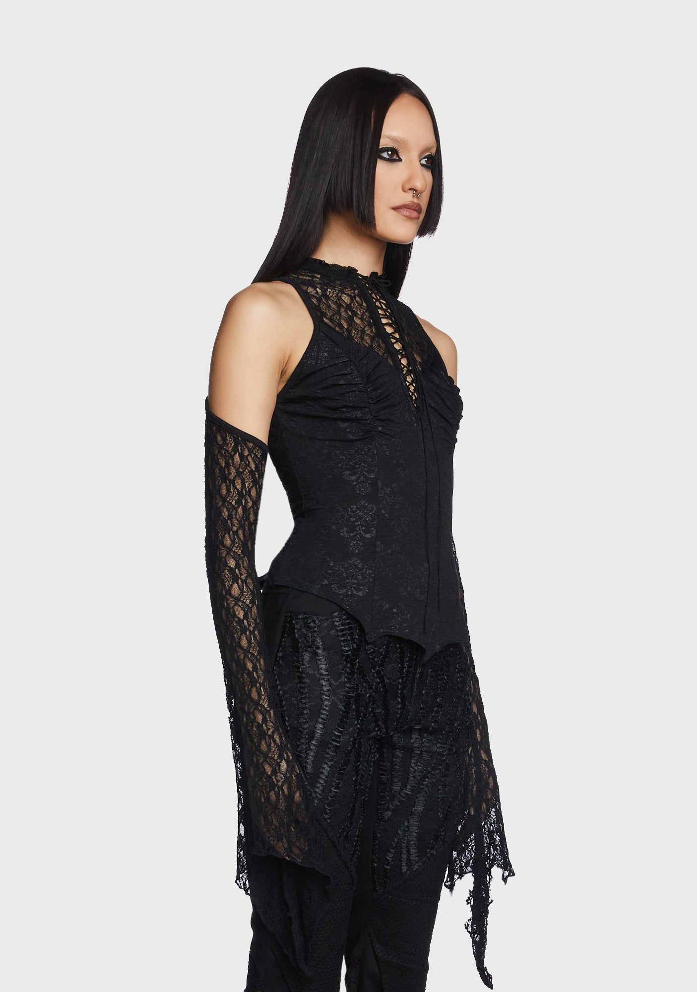 Goth Sexy Lace Shirt sold by Dolls Kill product image thumbnail 4