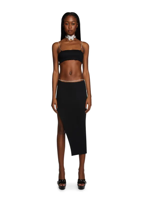 Glam For Life Skirt Set - Black sold by Dolls Kill