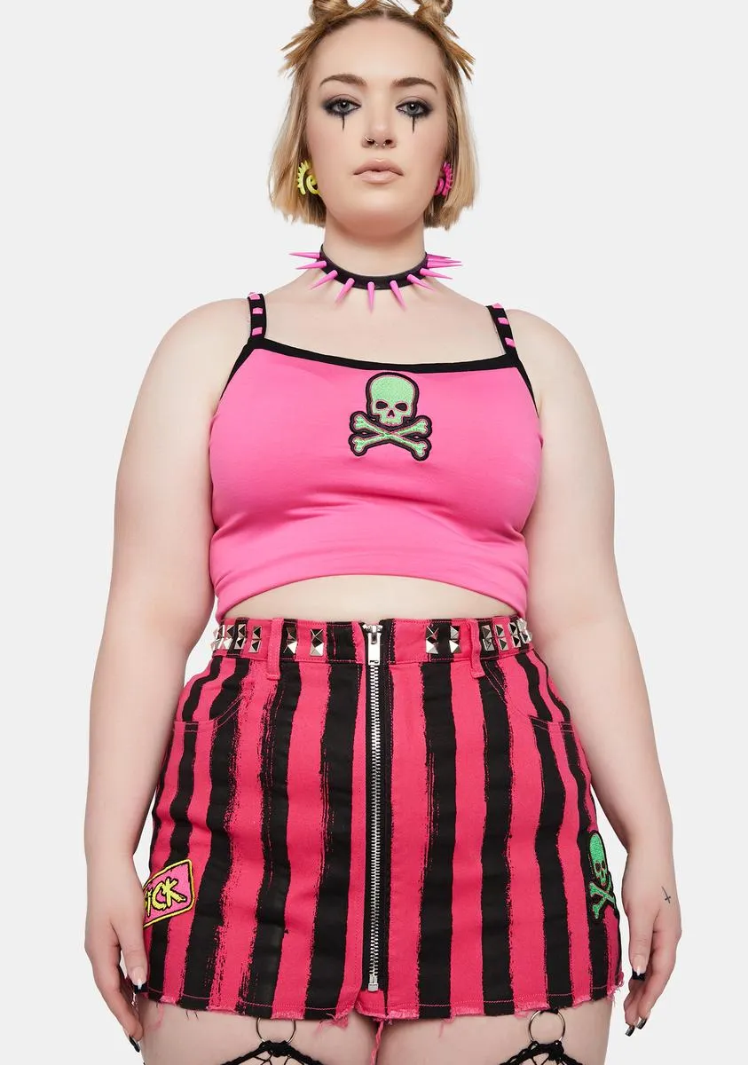Plus Sicko Minded Striped Mini Skirt sold by Dolls Kill product image thumbnail 2