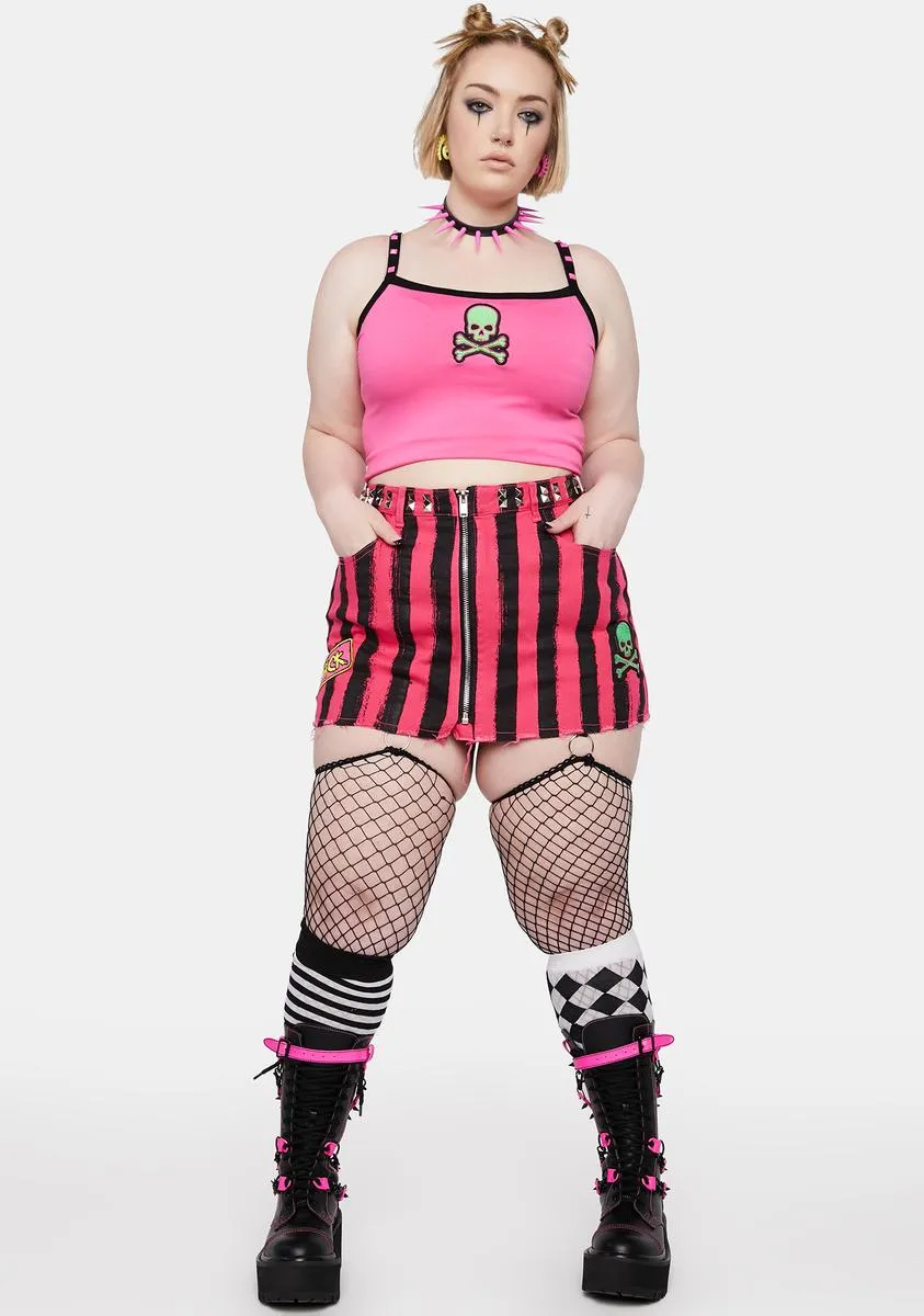 Plus Sicko Minded Striped Mini Skirt sold by Dolls Kill product image thumbnail 3