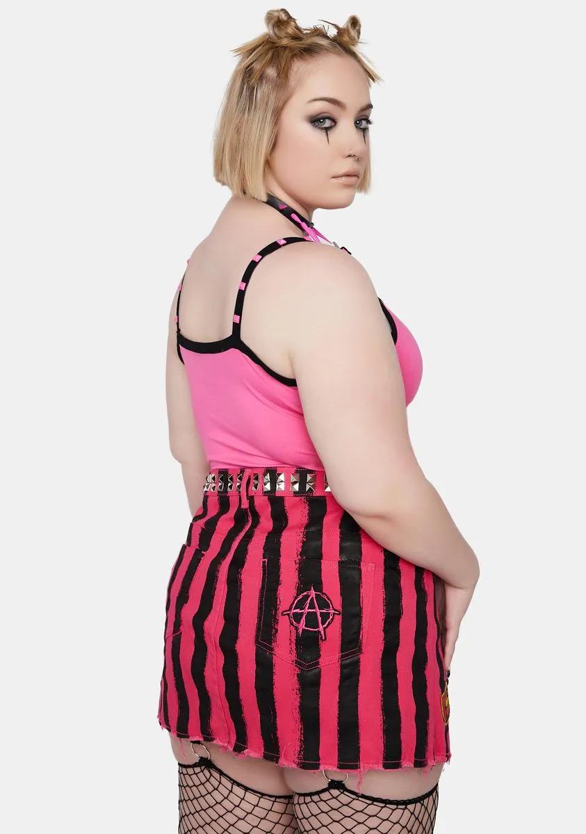 Plus Sicko Minded Striped Mini Skirt sold by Dolls Kill product image thumbnail 4