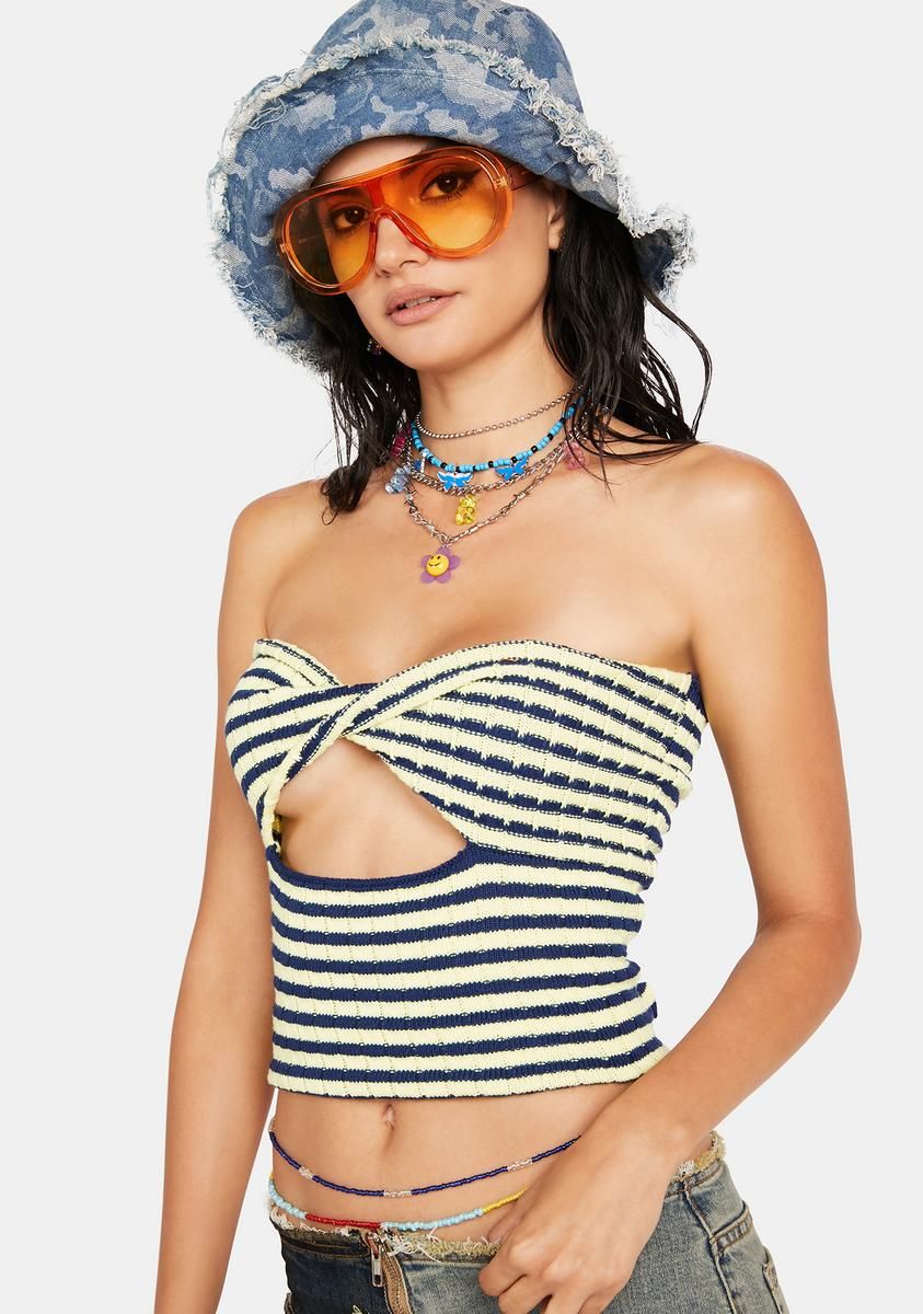 Sea Summer Haze Striped Tube Top sold by Dolls Kill product image thumbnail 2