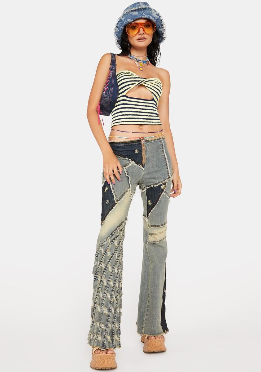Sea Summer Haze Striped Tube Top sold by Dolls Kill product image thumbnail 3