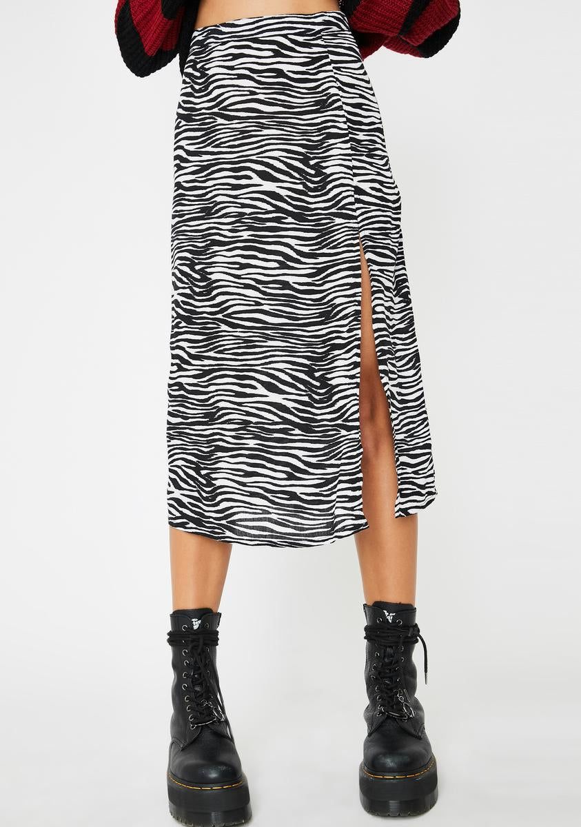 Zebra Saika Skirt sold by Dolls Kill