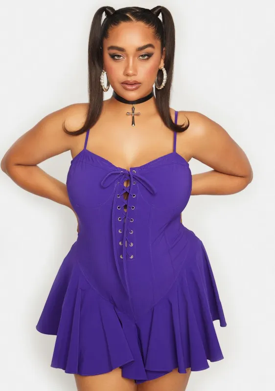 Plus Violet Truthful Thoughts Flared Dress sold by Dolls Kill
