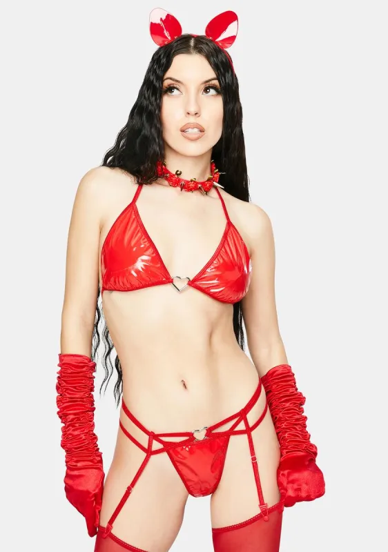 Scarlet Blow A Kiss Lingerie Set sold by Dolls Kill