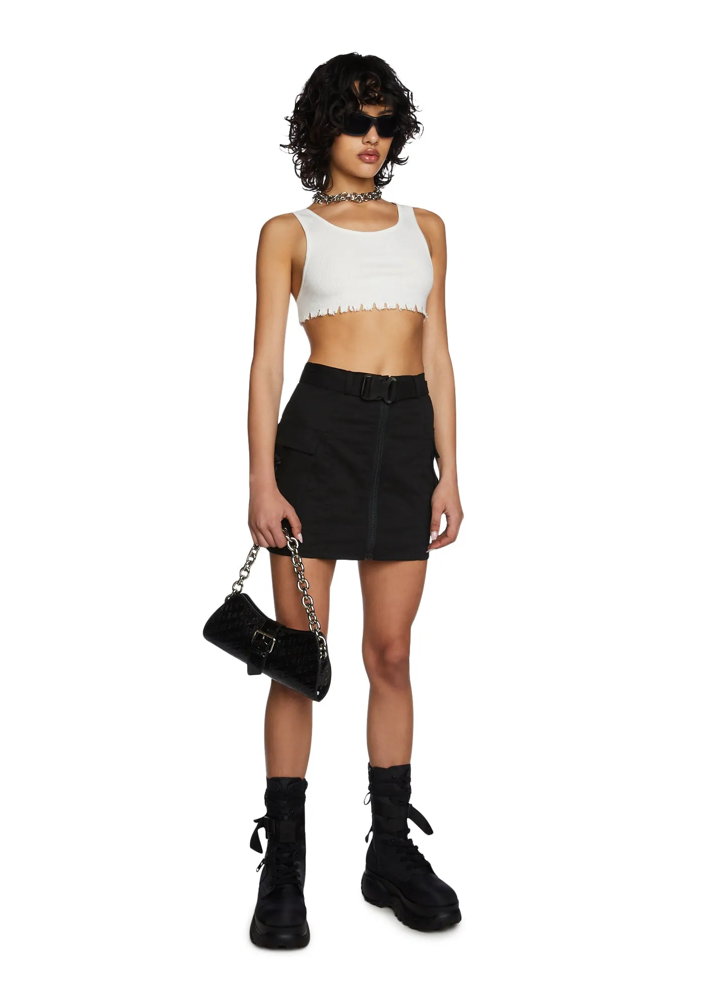 No Regulations Crop Tank - White sold by Dolls Kill product image thumbnail 5