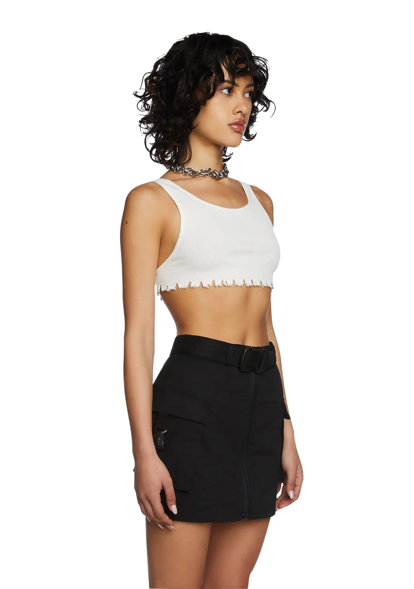 No Regulations Crop Tank - White sold by Dolls Kill product image thumbnail 3