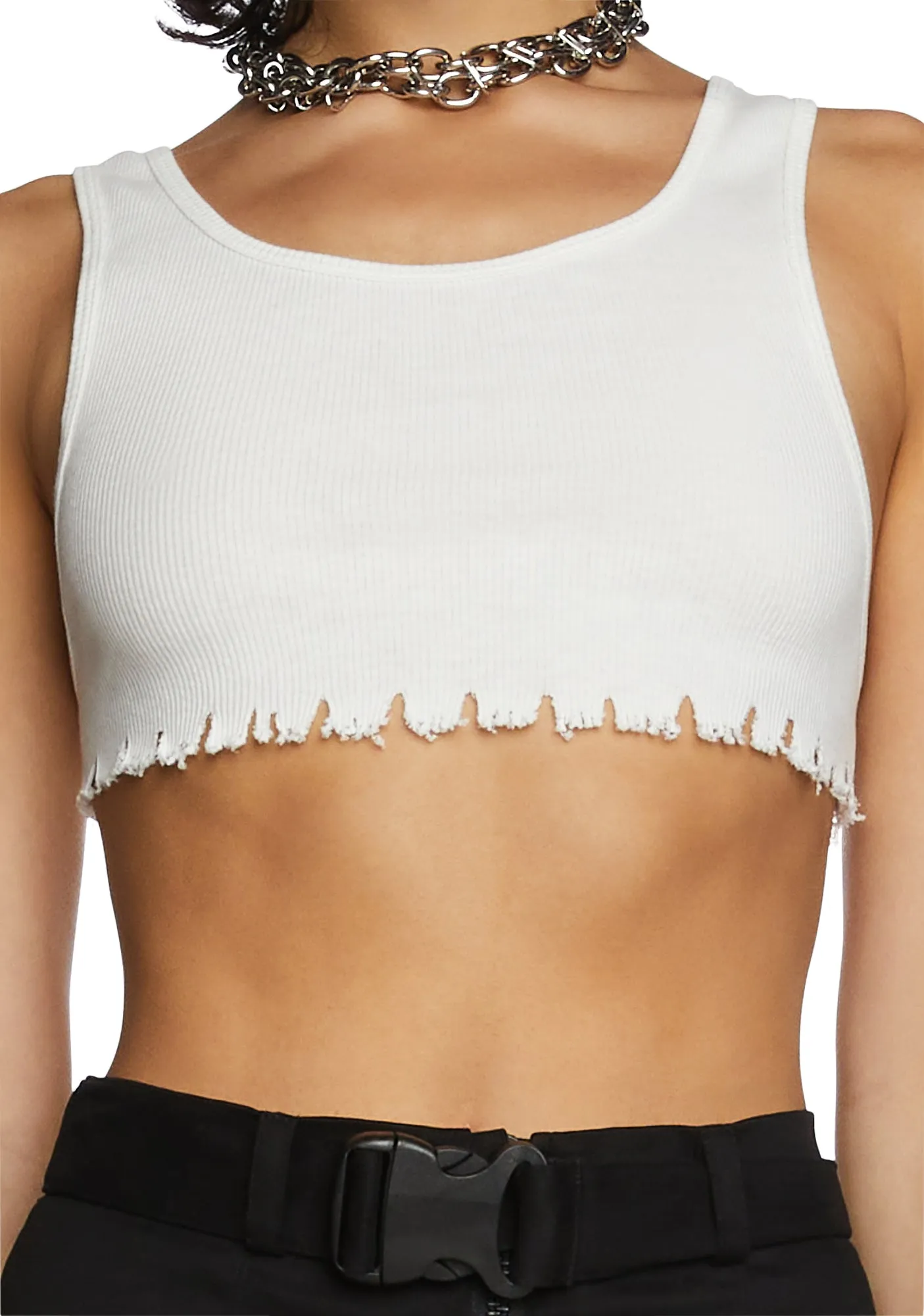 No Regulations Crop Tank - White sold by Dolls Kill product image thumbnail 2