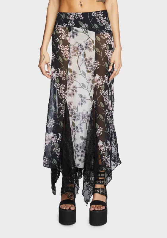 Voice In A Bottle Maxi Skirt sold by Dolls Kill