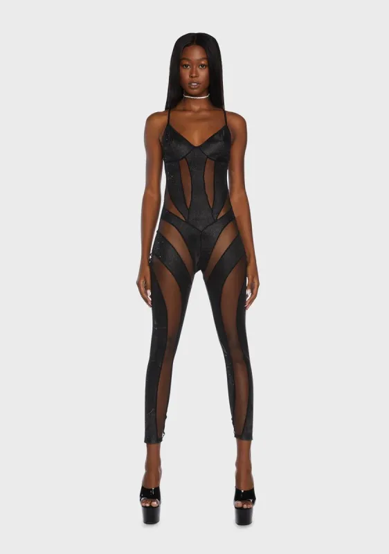 Shimmer Skin Jumpsuit sold by Dolls Kill