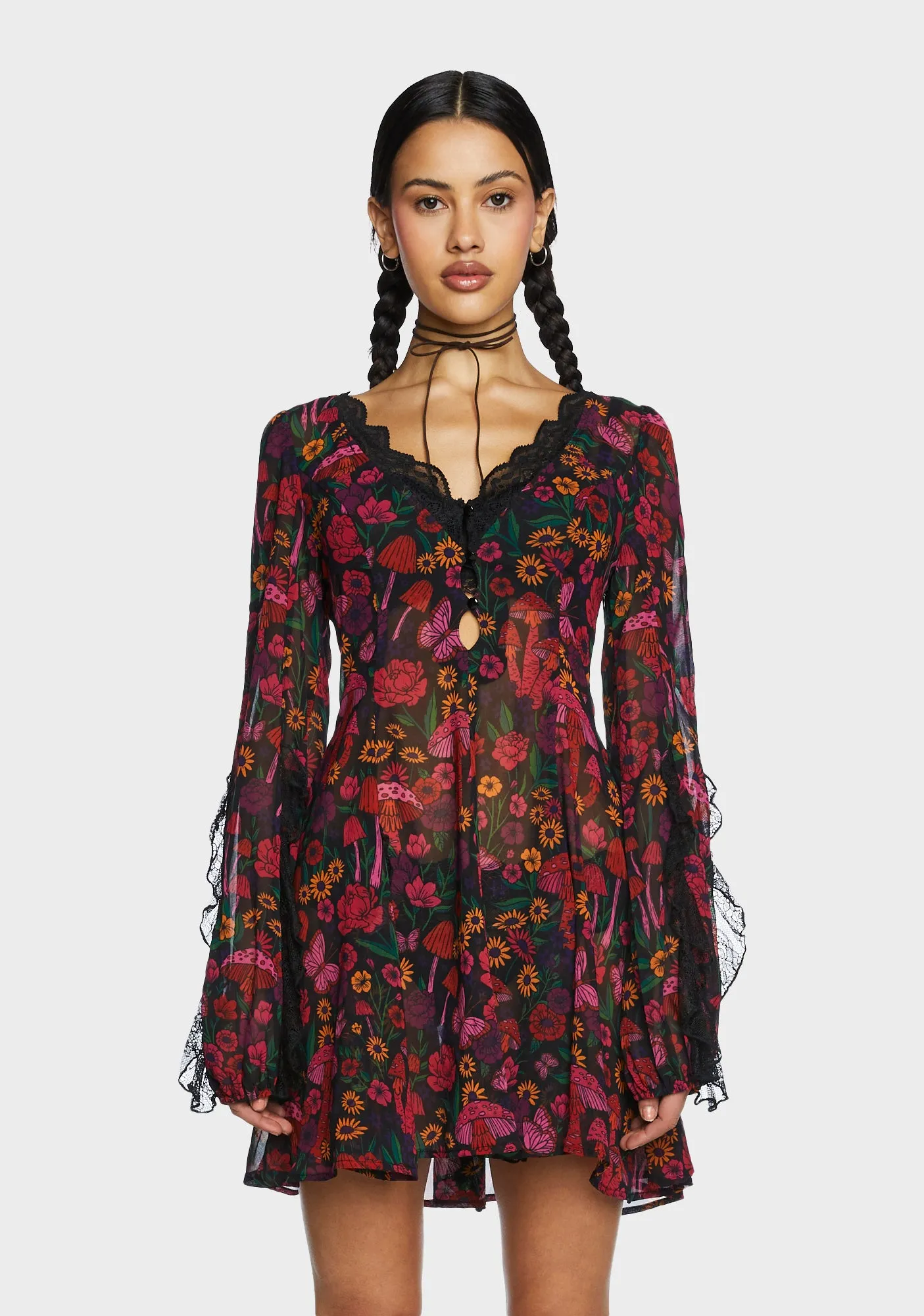 Daydreamer Floral Mini Dress - Multi sold by Dolls Kill