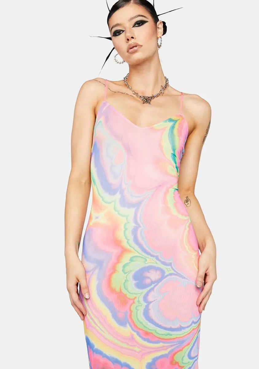 Abstract Marble Amina Mesh Midi Dress sold by Dolls Kill product image thumbnail 2