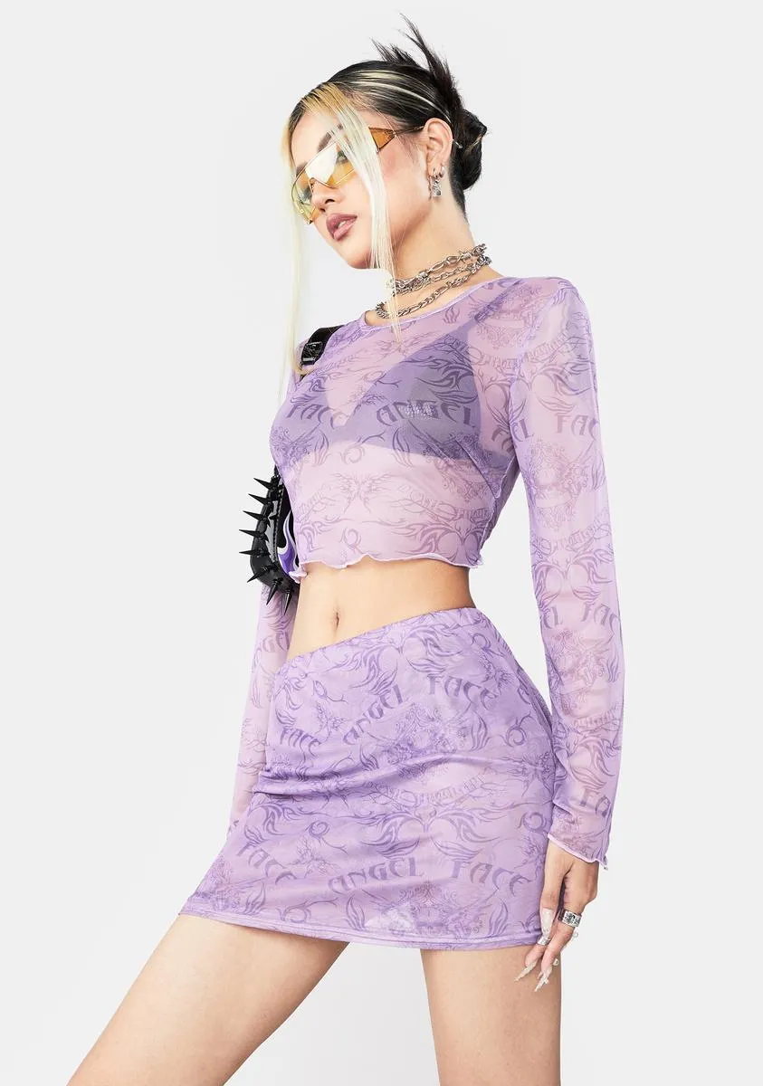 Angel Face Mesh Skirt Set sold by Dolls Kill product image thumbnail 2