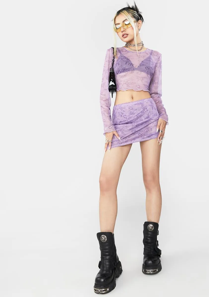 Angel Face Mesh Skirt Set sold by Dolls Kill product image thumbnail 3