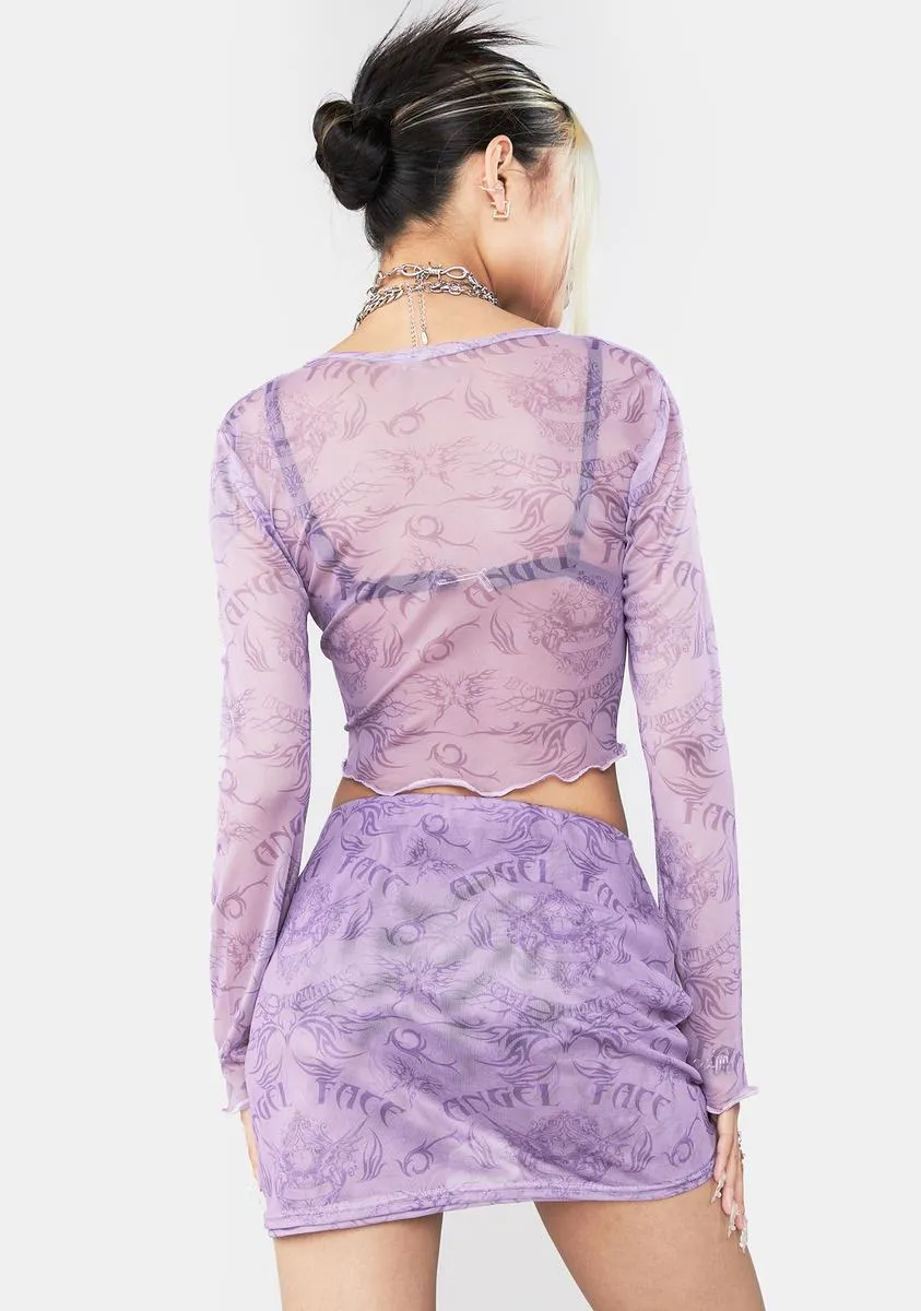 Angel Face Mesh Skirt Set sold by Dolls Kill product image thumbnail 4