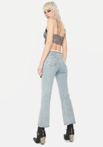 Rock Goddess Frayed Jeans sold by Dolls Kill