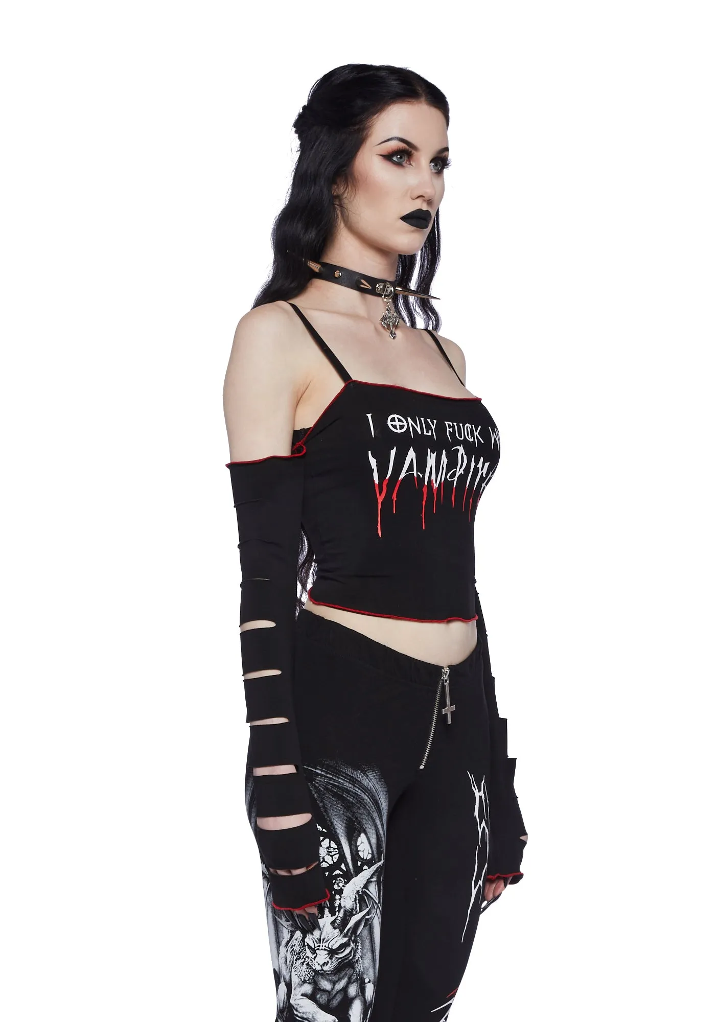 Warning Flags Graphic Tank sold by Dolls Kill product image thumbnail 3
