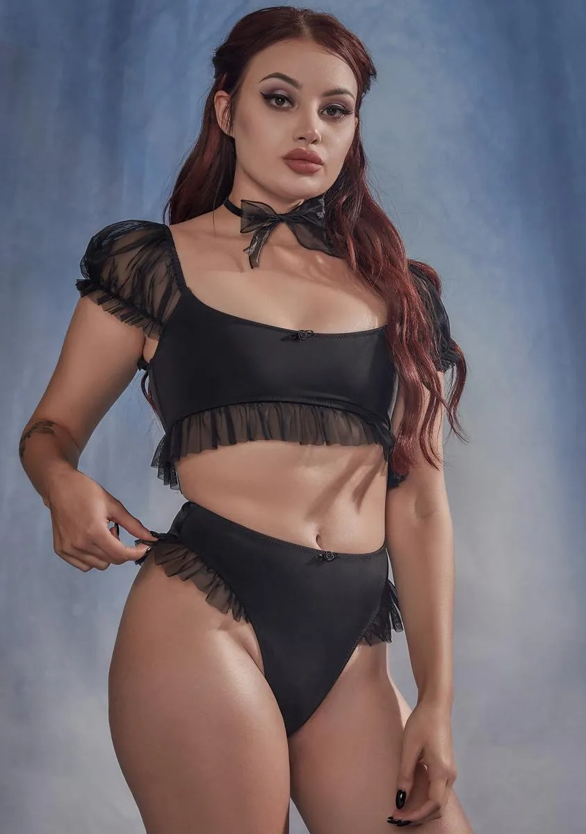 Bite Me Babe Mesh Ruffle Bikini Set sold by Dolls Kill product image thumbnail 2