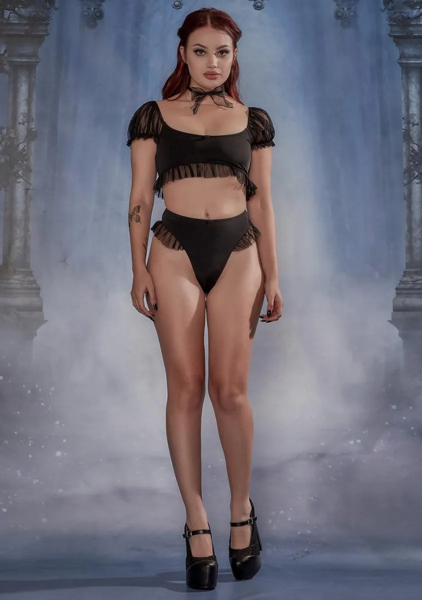 Bite Me Babe Mesh Ruffle Bikini Set sold by Dolls Kill product image thumbnail 3