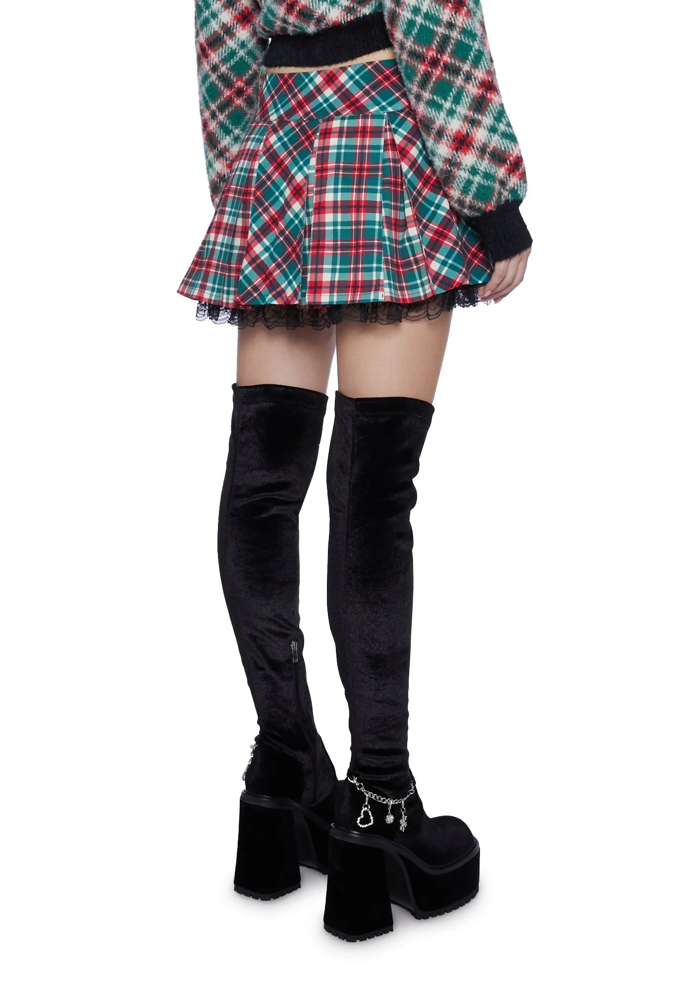 Holiday Party Plaid Mini Skirt sold by Dolls Kill product image thumbnail 4