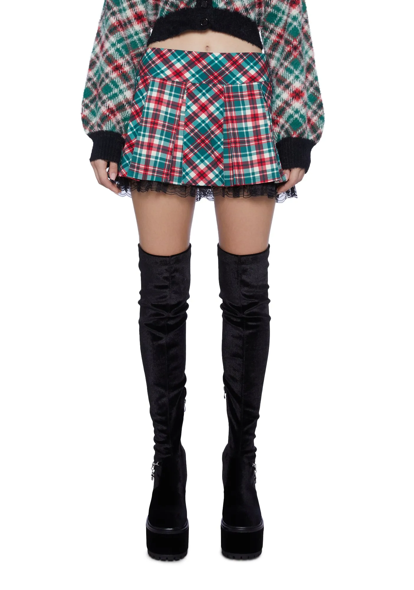 Holiday Party Plaid Mini Skirt sold by Dolls Kill