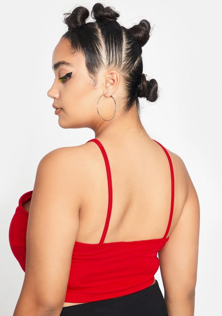 Plus Cherry Fashionably Late Strappy Crop Tank sold by Dolls Kill product image thumbnail 4