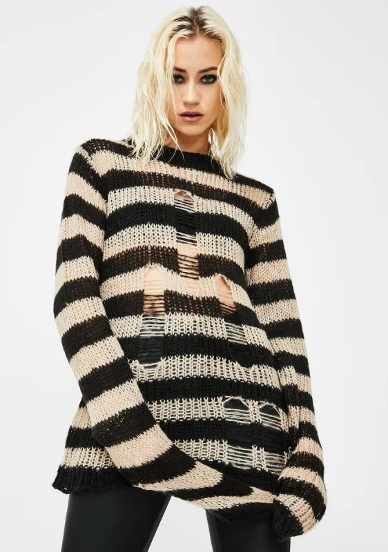 Rag Stripe Sweater sold by Dolls Kill
