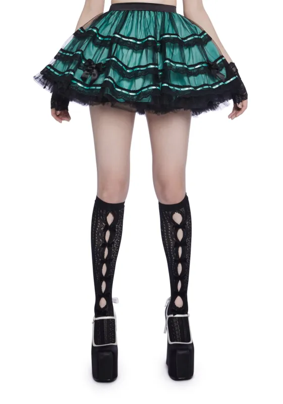 Unholy Grail Tulle Mini Skirt - Mint sold by Dolls Kill