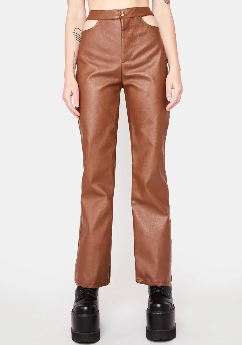 Camel Cut Out Pants sold by Dolls Kill