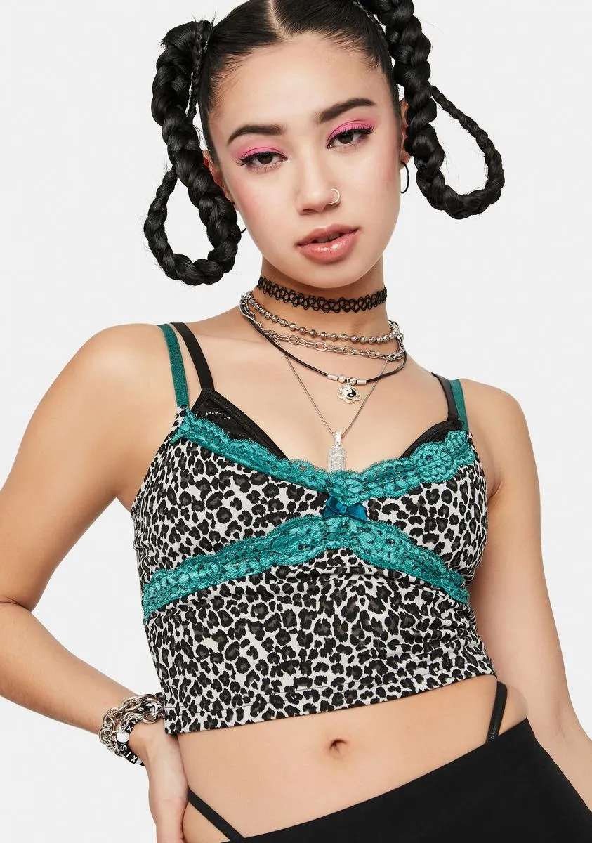 Cropped Lace Trim Tank Top sold by Dolls Kill