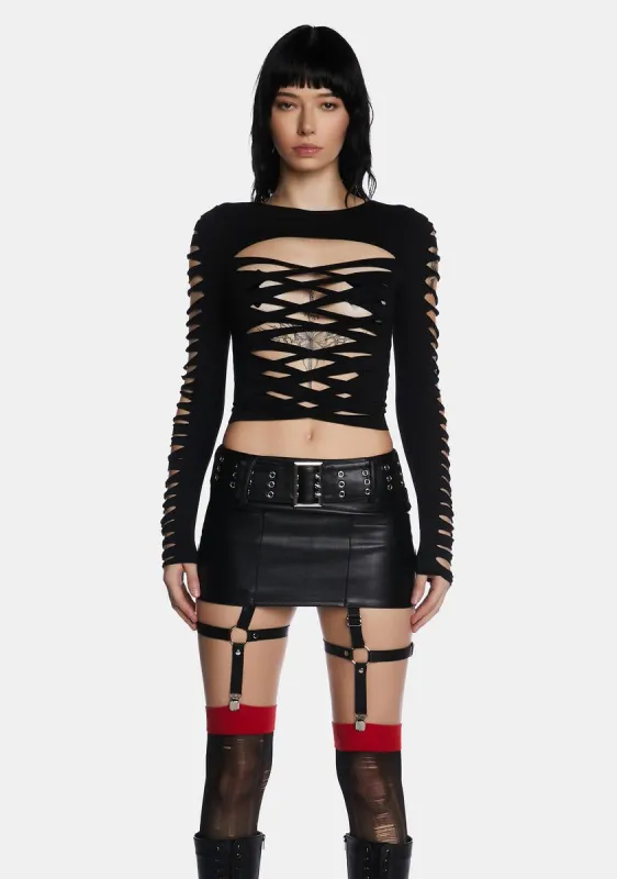 Deviant Curfew Cut-Out Top sold by Dolls Kill