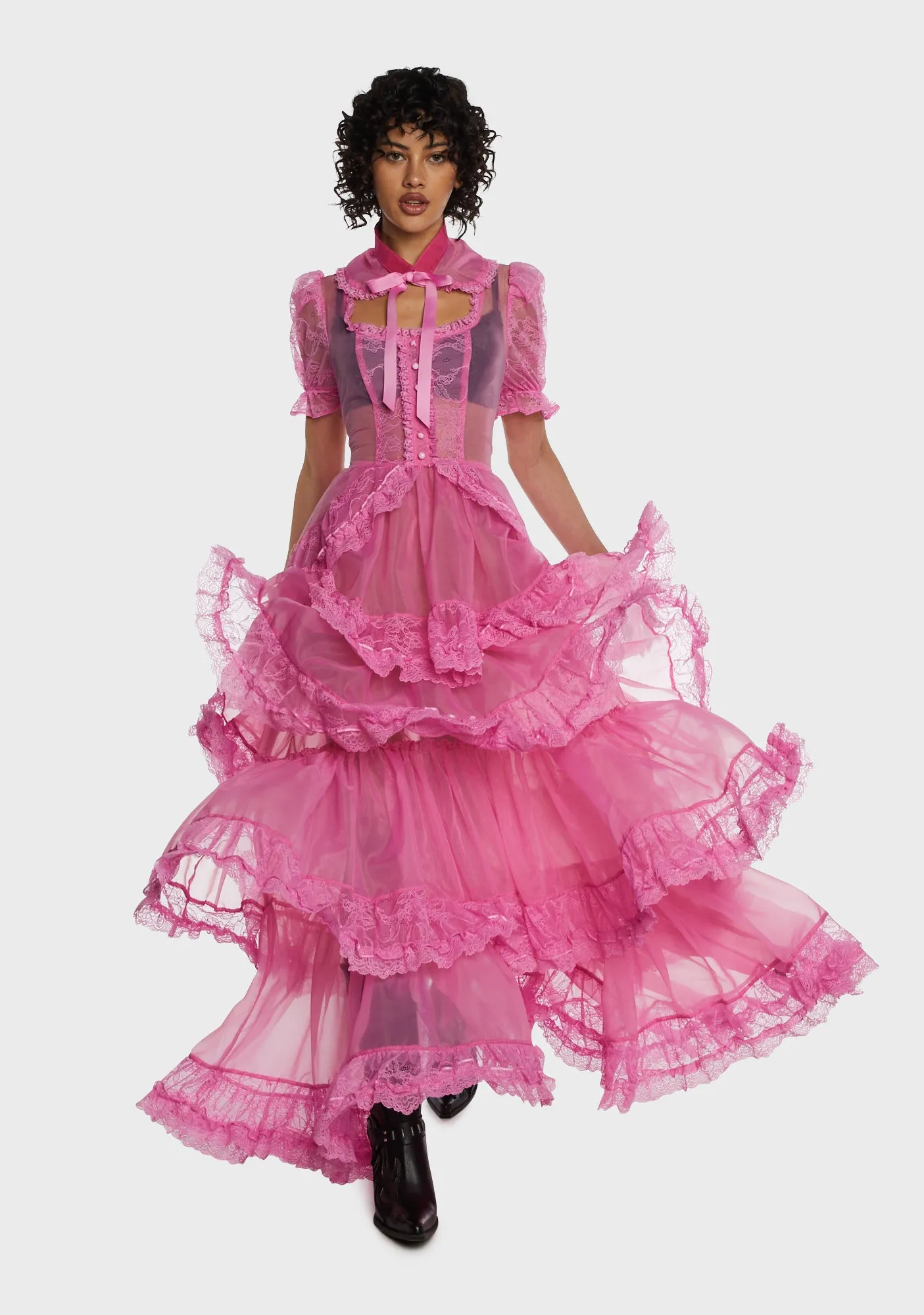 Pretty Imperfect Maxi Dress- Pink sold by Dolls Kill product image thumbnail 5