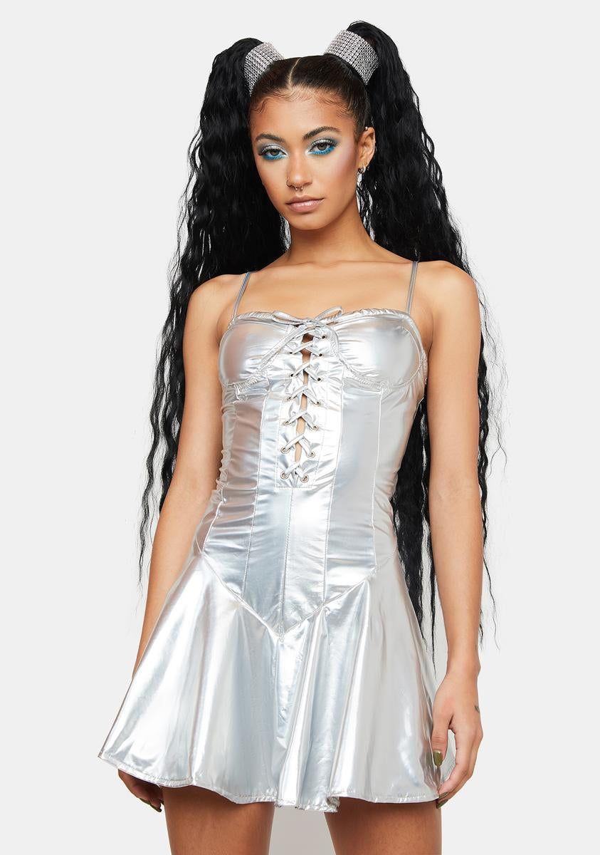 Steel Maximized Pleasure Mini Dress sold by Dolls Kill