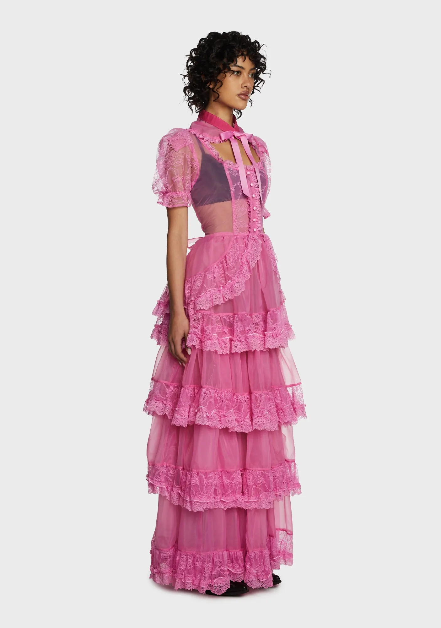 Pretty Imperfect Maxi Dress- Pink sold by Dolls Kill product image thumbnail 3