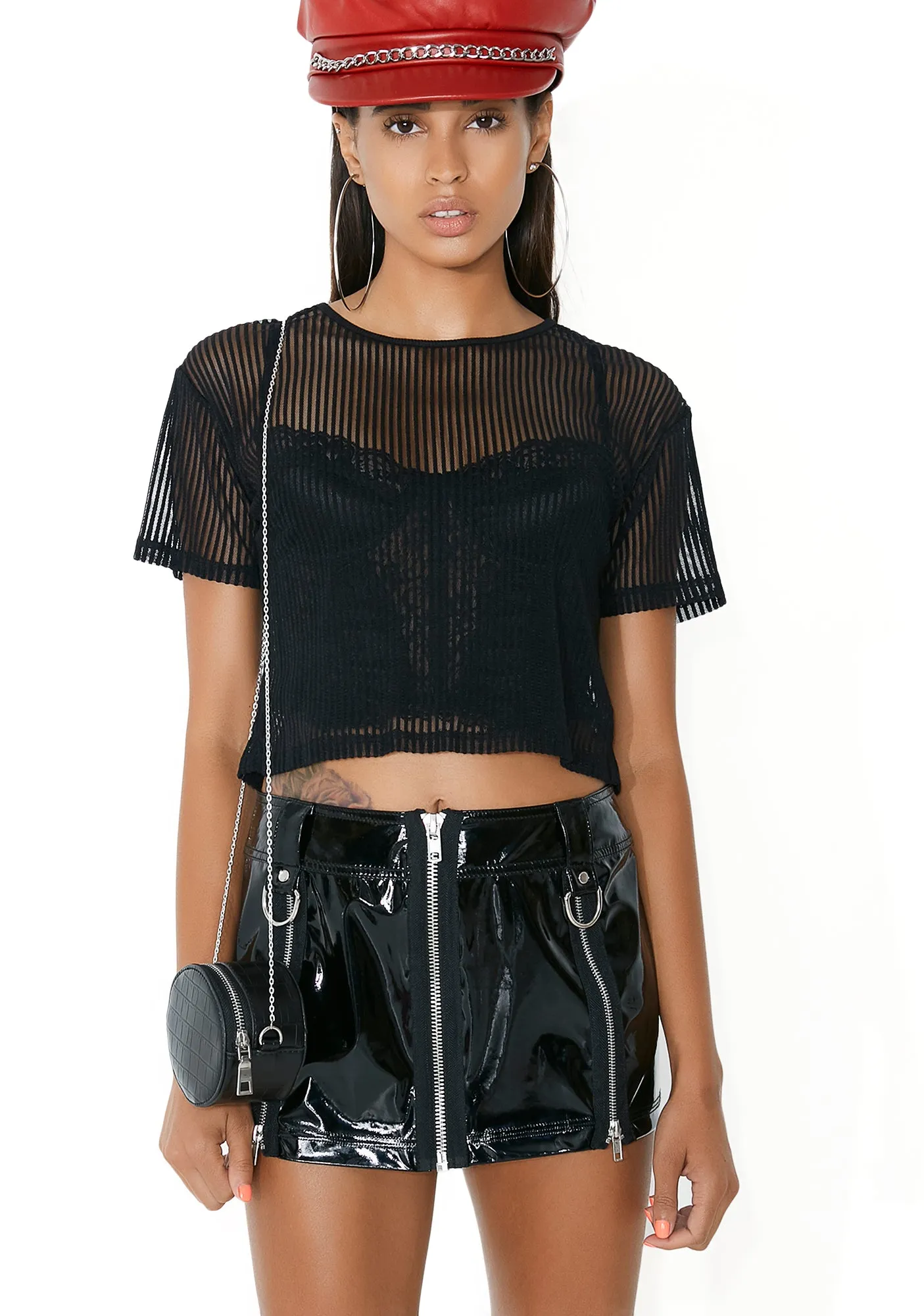 Between The Lines Sheer Ribbed Tee sold by Dolls Kill product image thumbnail 5