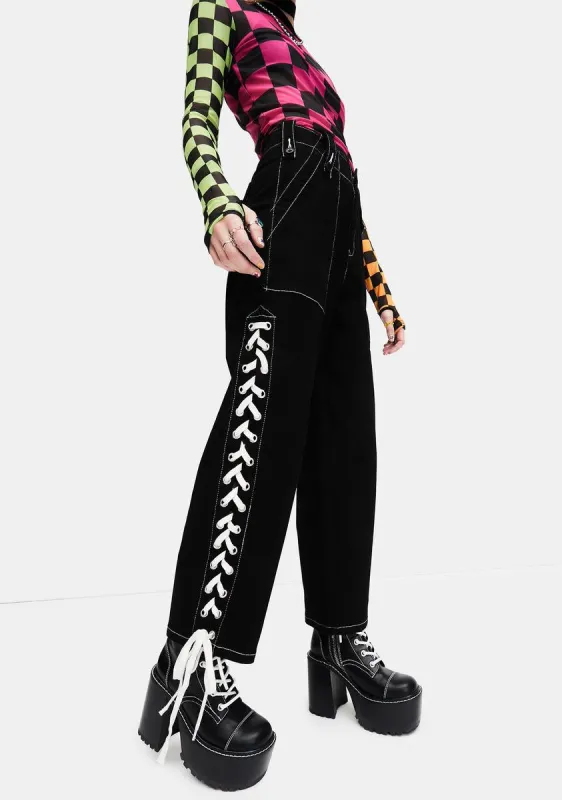 Read The Street Lace-Up Pants sold by Dolls Kill