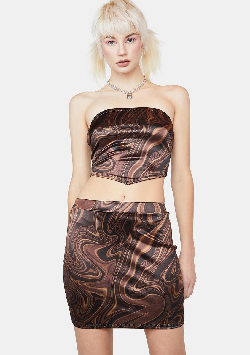 Little Pick Me Up Satin Mini Skirt sold by Dolls Kill product image thumbnail 2