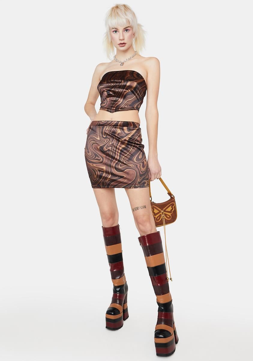 Little Pick Me Up Satin Mini Skirt sold by Dolls Kill product image thumbnail 3