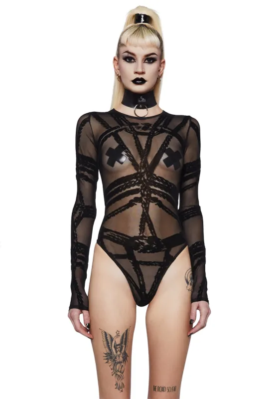 Twisted Fantasies Mesh Bodysuit sold by Dolls Kill