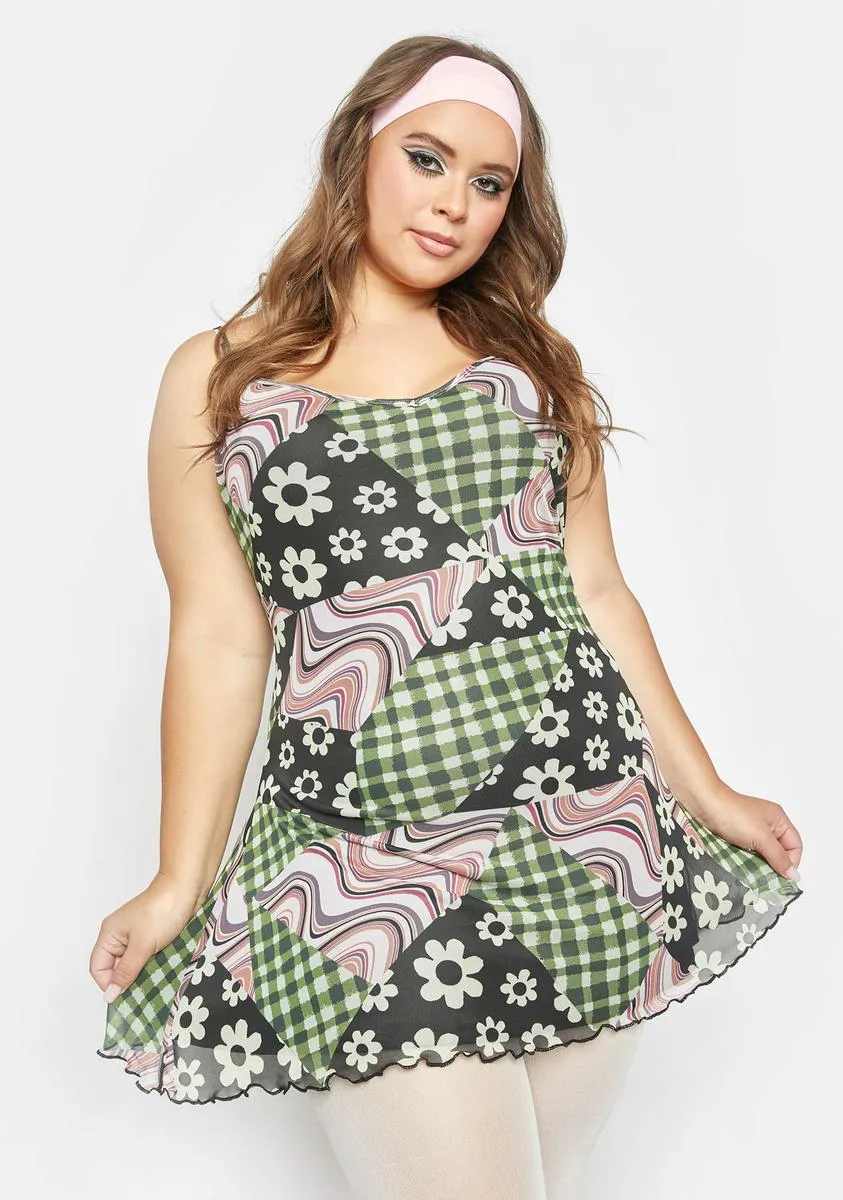 Plus Reinvent Myself Mesh Mini Dress sold by Dolls Kill