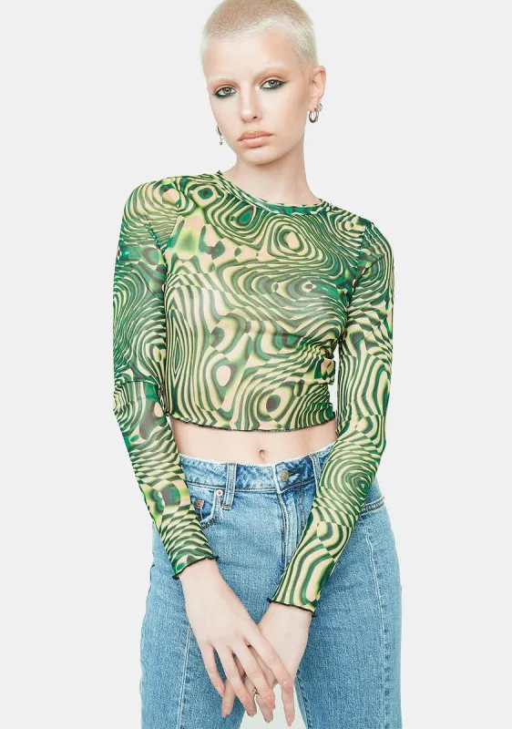 My Third Eye Mesh Crop Top sold by Dolls Kill