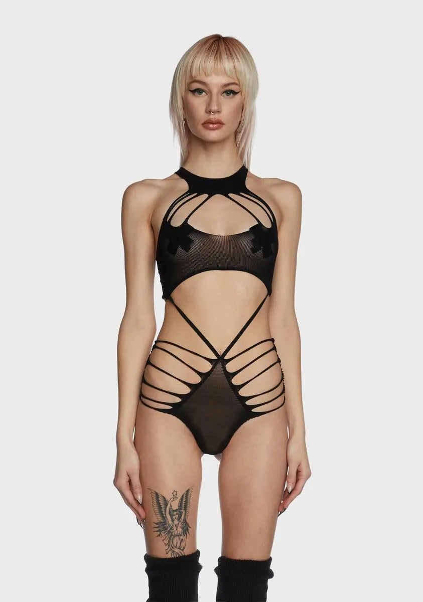 Queen Behavior Cut Out Bodysuit sold by Dolls Kill