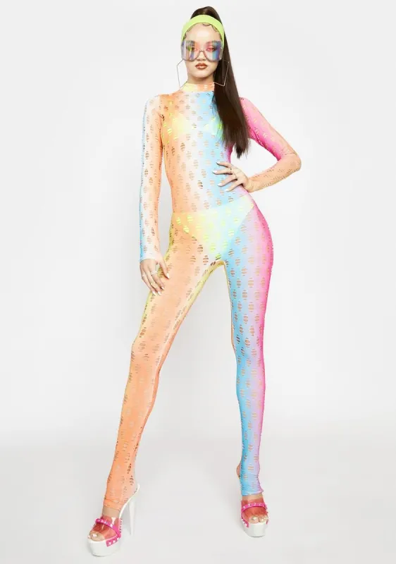 Rainbow Ur On My Wishlist Jumpsuit sold by Dolls Kill
