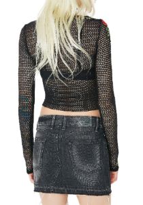 Frankie Deconstructed Denim Skirt sold by Dolls Kill